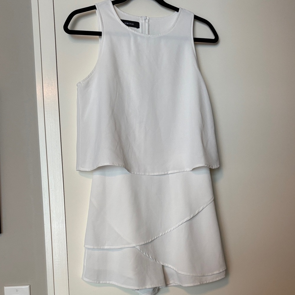 White Layered Romper - Womens Jumpsuit